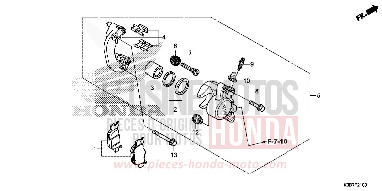 HINTERRAD-BREMSSATTEL von Forza 300 MAT PEARL COOL WHITE (NHB44) von 2019